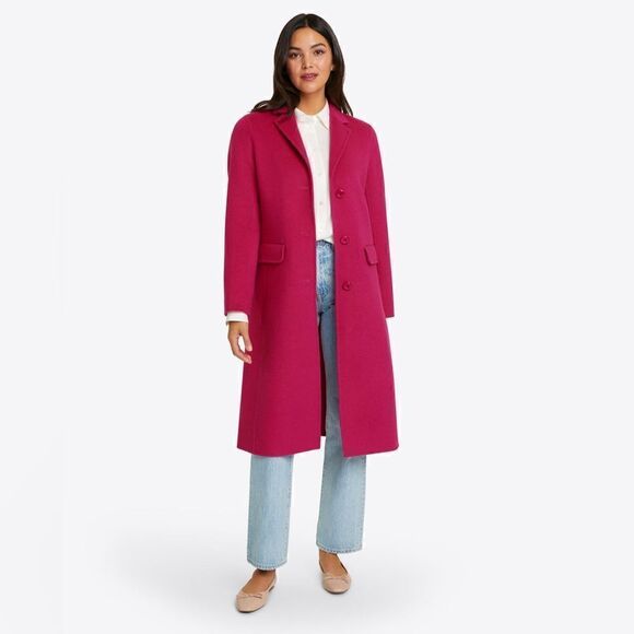 COS Wool blend coat in Magenta - Picture 1 of 8